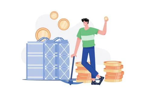 Blockchain Explorer Illustration concept. A flat illustration isolated on w.. 스톡 일러스트