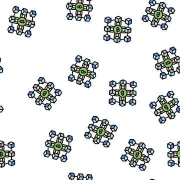 Blockchain finance technology vector seamless pattern Illustrazione stock