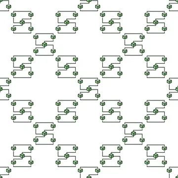 Blockchain with Five Blocks vector blue seamless pattern Stock Illustration