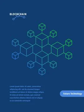 Blockchain like future technology layout Stock Illustration