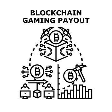 Blockchain gaming payout system and crypto earnings Stock Illustration