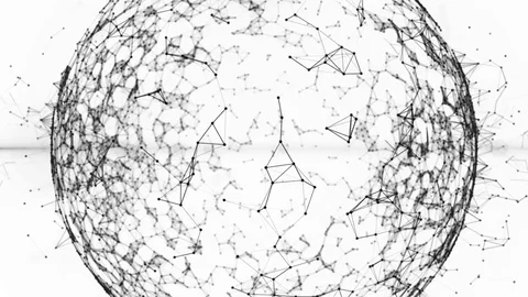 Blockchain global network in digital cyberspace. Financial or social abstract Stock Footage 85327699