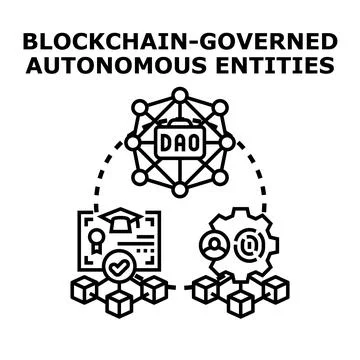 Blockchain governed autonomous entities decentralized network concept Stock Illustration