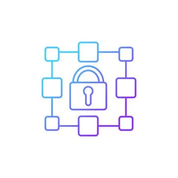 Blockchain gradient linear vector icon Stock Illustration