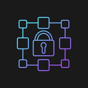 Blockchain gradient vector icon for dark theme Stock Illustration