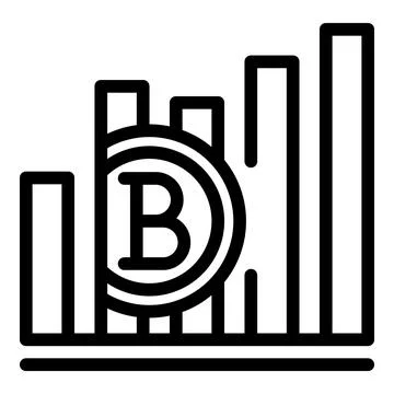 Blockchain graph chart icon, outline style Stock Illustration