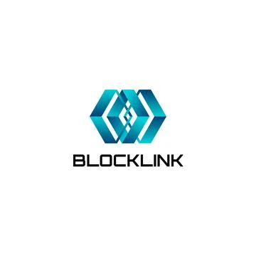 Blockchain Icon and Logo Design with Interlocking Hexagon Network Stock Illustration