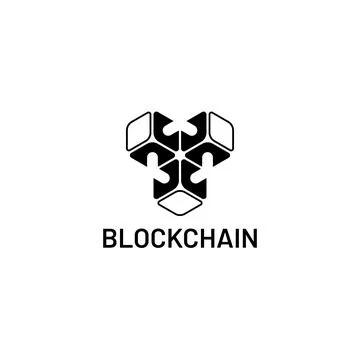 Blockchain Icon and Logo with Modular Hexagon Network Structure Stock Illustration
