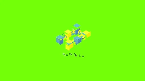 Blockchain icon animation Stock Footage 153612534
