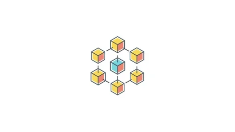 Blockchain icon animation for video motion graphics Stock Footage 162734422