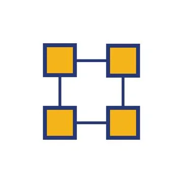 Blockchain icon flat vector illustration. Stock Illustration