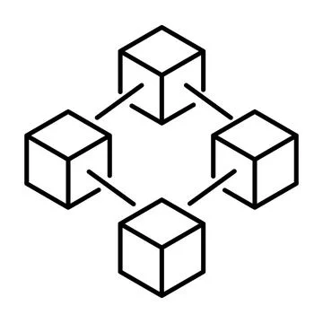 Blockchain icon Illustrazione stock