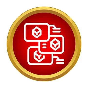 Blockchain icon for network data distribution technology Stock Illustration