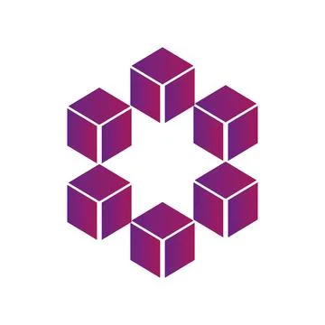 Blockchain Icon Style Free Vector logo design odern digital layer box logo desig Illustrazione stock