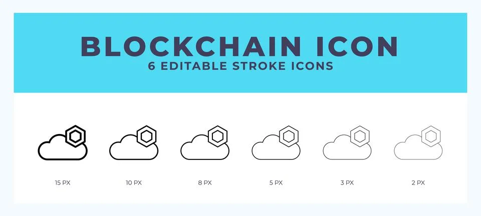 Blockchain icon vector illustration. With editable stroke for web. App and .. Stock Illustration