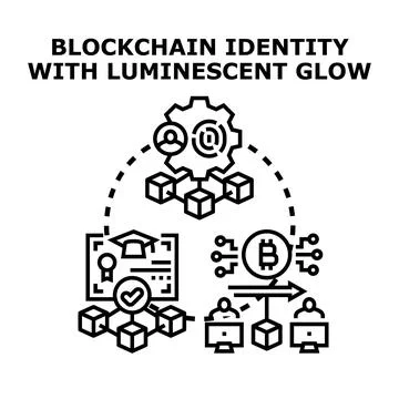 Blockchain identity managing digital user authentication Stock Illustration
