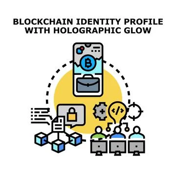 Blockchain identity profile process with digital technology Stock-Illustration