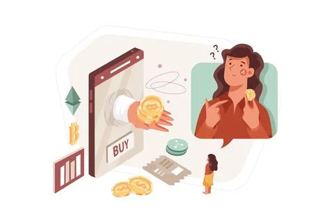 Blockchain Illustration Concept Stock Illustration