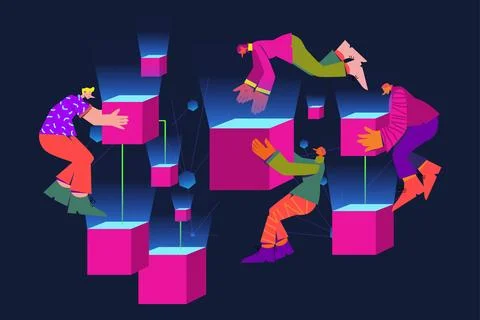 Blockchain Illustration Illustrazione stock