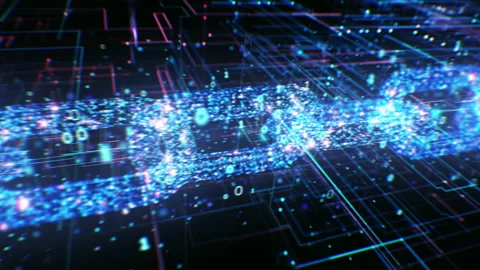 Blockchain Information Data Transaction Process Illustration. Cryptocurrency 库存影片 170382439