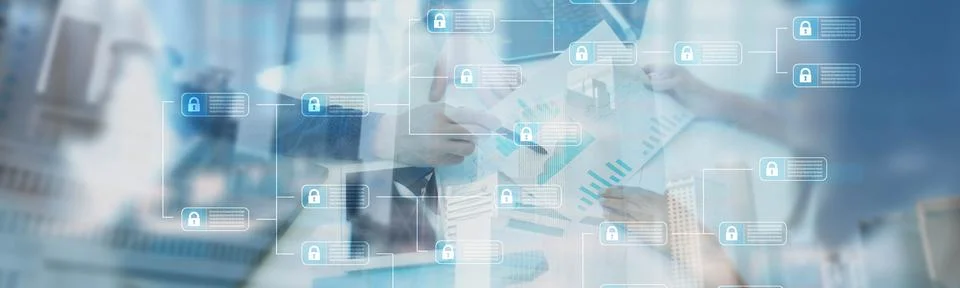 Blockchain Integration for Mobile Data Security and Encrypted Connections. 스톡 사진