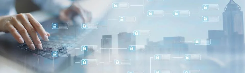 Blockchain Integration for Mobile Data Security and Encrypted Connections. Stock Photos