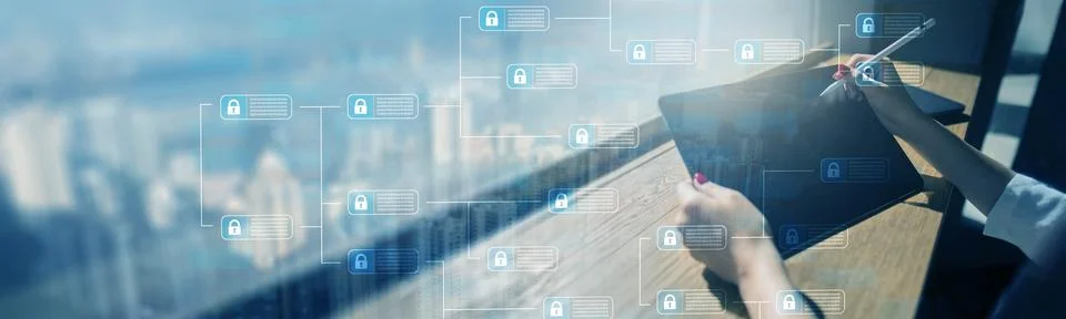 Blockchain Integration for Mobile Data Security and Encrypted Connections. Stockfoto's