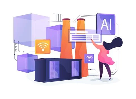 Blockchain IoT Integration abstract concept vector illustration. Stock Illustration