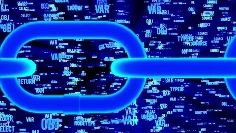 Blockchain Javascript Abstract Computer Script Stock Footage 80881700