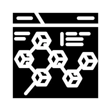 Blockchain ledger cryptocurrency mining glyph icon vector illustration Illustrazione stock