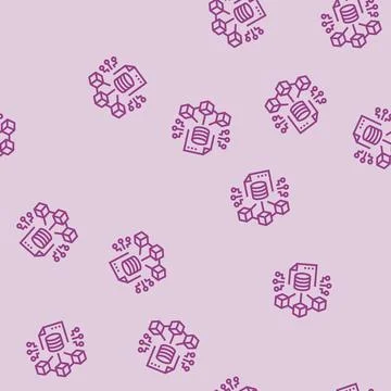 Blockchain ledger cryptocurrency mining line seamless pattern Illustrazione stock