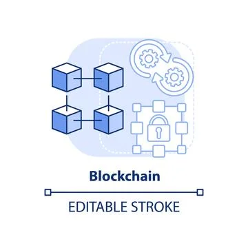 Blockchain light blue concept icon Illustrazione stock