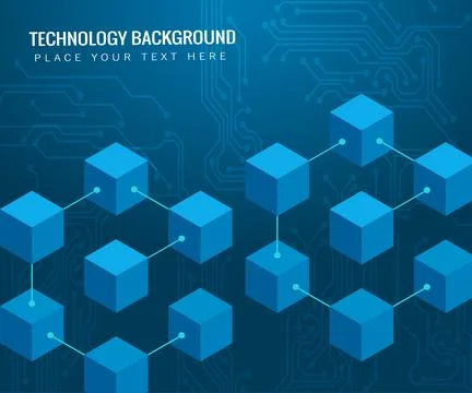 Blockchain line concept on dark background. Cryptocurrency data sign design,g Stock Illustration