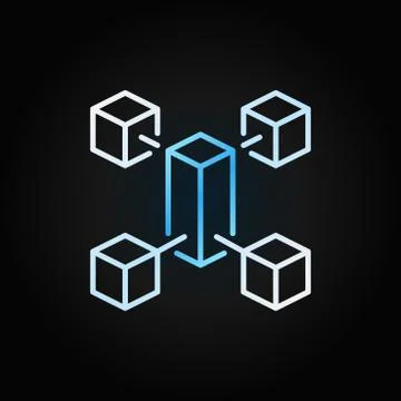 Blockchain line creative colored icon. Vector concept symbol 库存插图