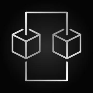Blockchain line silver concept icon. Vector design element Illustrazione stock