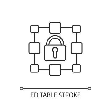 Blockchain linear icon Stock Illustration