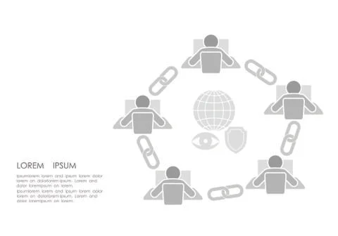 Blockchain link sign connection flat design. Internet technology chain icon 스톡 일러스트