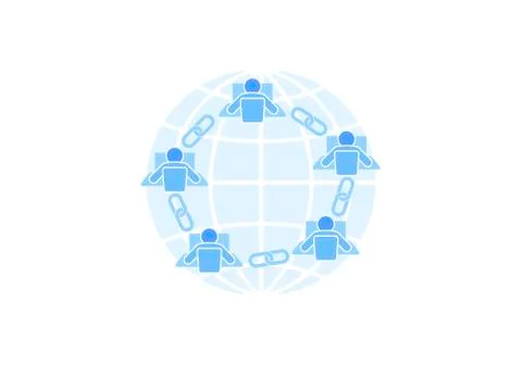 Blockchain link sign connection flat design. Internet technology chain icon イラスト素材