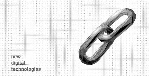 Blockchain link sign low poly design. Internet technology chain icon triangle 库存插图