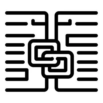 Blockchain linking documents with secure chain icon Stock Illustration