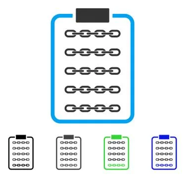 Blockchain List Page Flat Icon Ilustração Stock