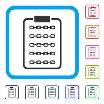 Blockchain List Page Framed Icon Ilustração Stock