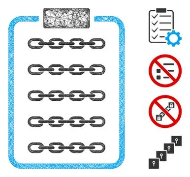 Blockchain List Page Web Vector Mesh Illustration 스톡 일러스트