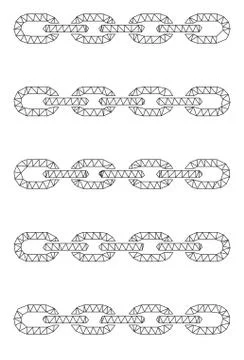 Blockchain List Vector Mesh 2D Model Stock Illustration