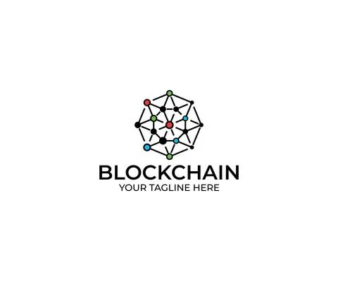 Blockchain Logo Design Stock Illustration