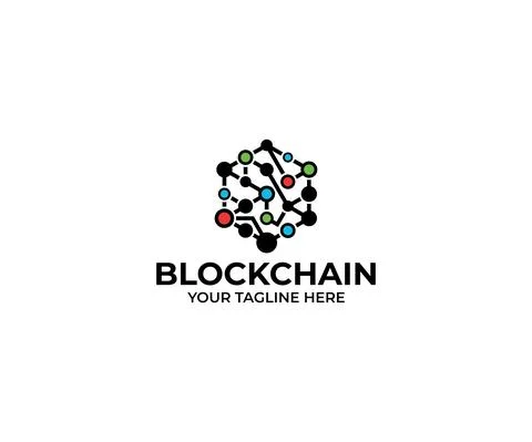 Blockchain Logo Design Stock Illustration