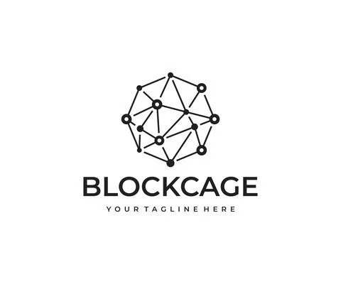 Blockchain Logo Design. Technology Vector Design Stock Illustration