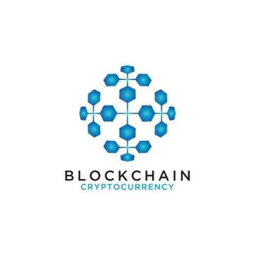 Blockchain logo design template Stock Illustration