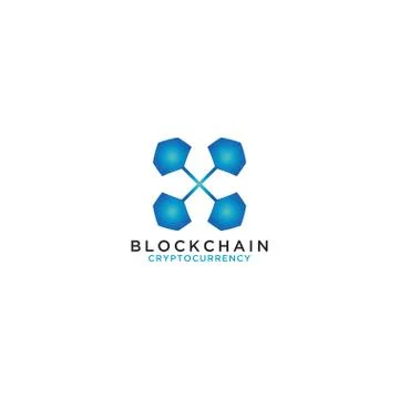 Blockchain logo design template Stock Illustration