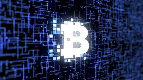  blockchain logo on technology background Stock Footage 64972750